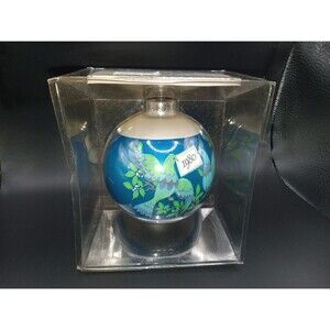 1980 Hummelwerk Ornament Glass Ball w/ Blue Birds & Stickers Christmas Together